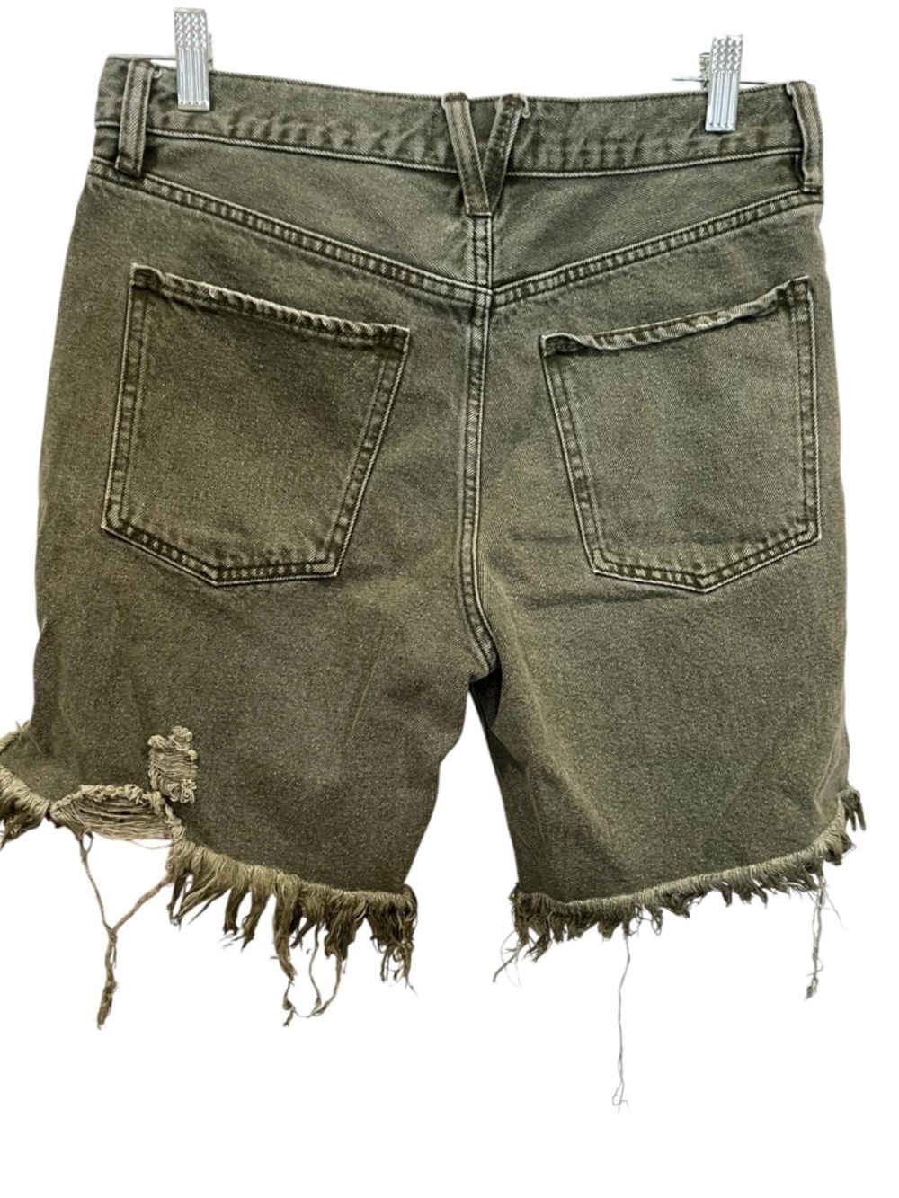 We The Free Olive Green Denim Bermuda Shorts size 27 - Picture 5 of 6